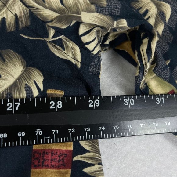 Vintage PIERRE CARDIN Men 2XL Tall Black Hawaiian Beer Wine Short Sleeve Shirt - Picture 8 of 12